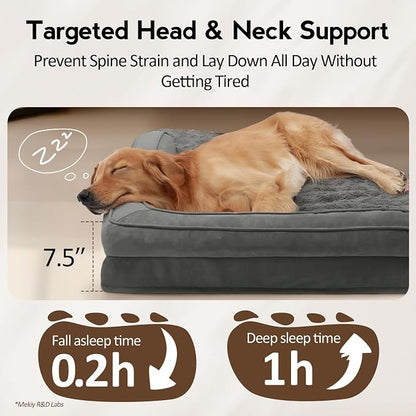 Large Orthopedic Dog Bed with Sides Big Dog Beds with Removable Washable Cover - Image 3