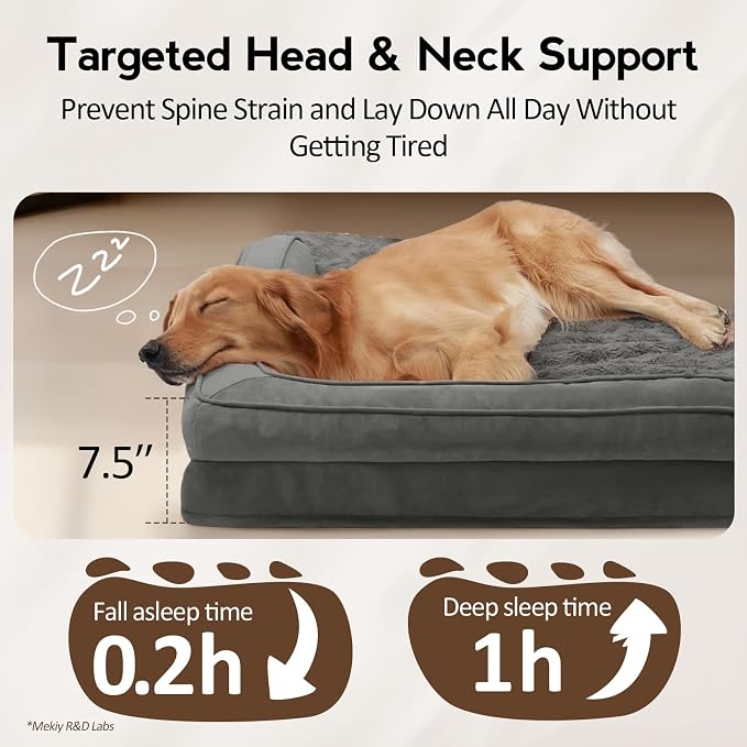 Large Orthopedic Dog Bed with Sides XXL Dog Beds with Removable Washable Cover - Image 3
