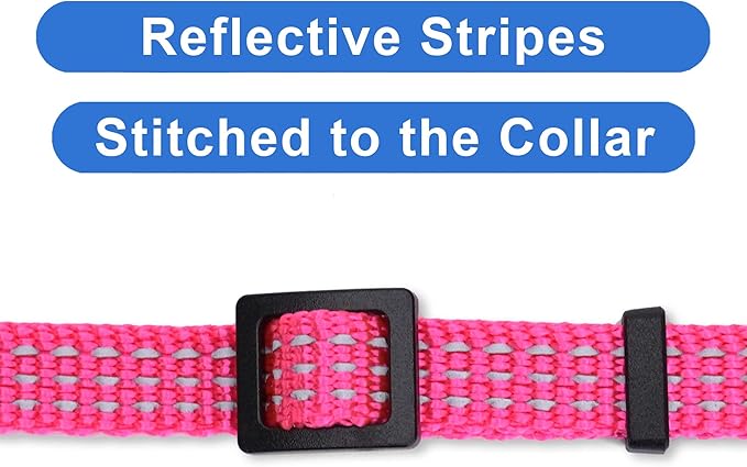 Pawtitas Reflective Pink Cat Collar - Image 4