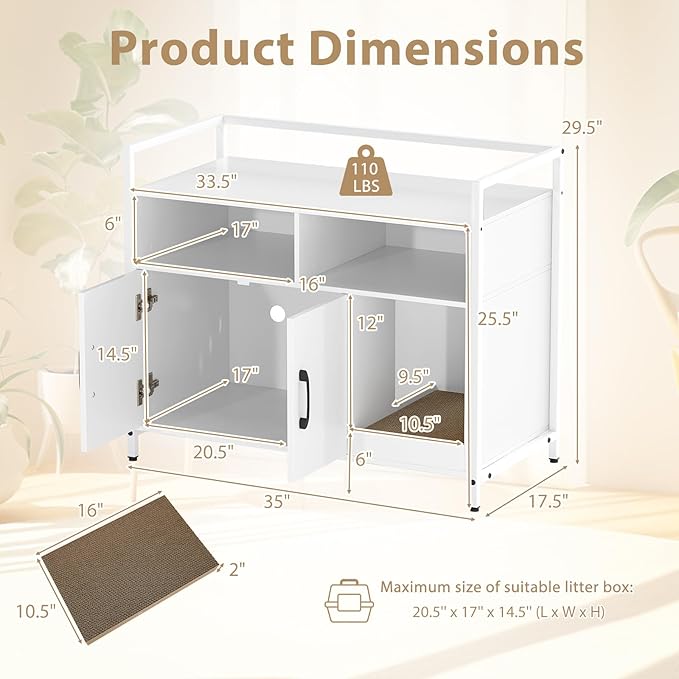 Giantex Cat Litter Box Enclosure - Image 8