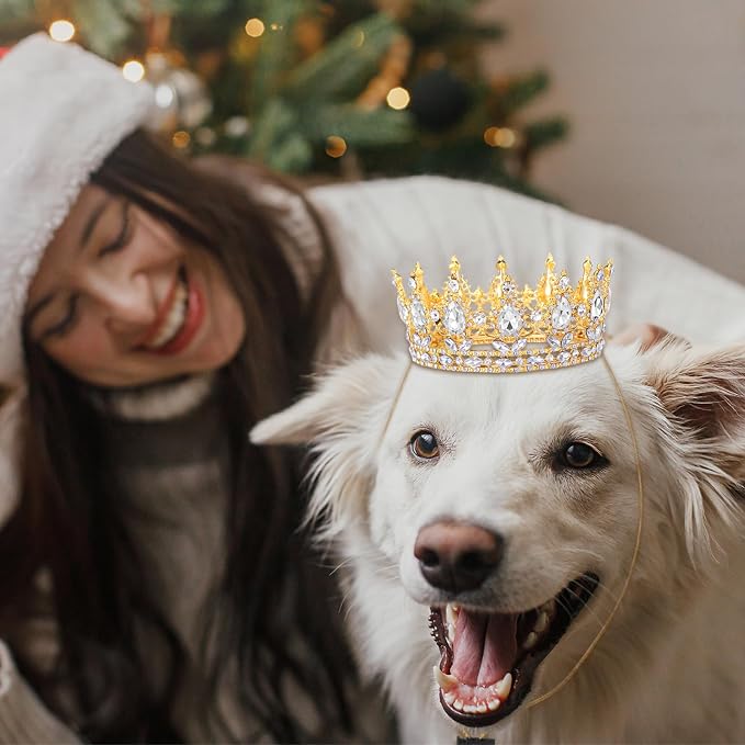 Abbylike Pet Rhinestone King Crown, Queen Crown - Image 7