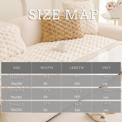 Couch Cover for Dogs Fuzzy Sofa Covers for Pet, Geometric Jacquard Coral - Image 4