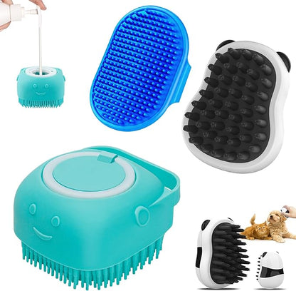 Comotech 3-in-1 Dog Grooming Brush | Adjustable Handle Shampoo Brush & Scrubber by Comotech