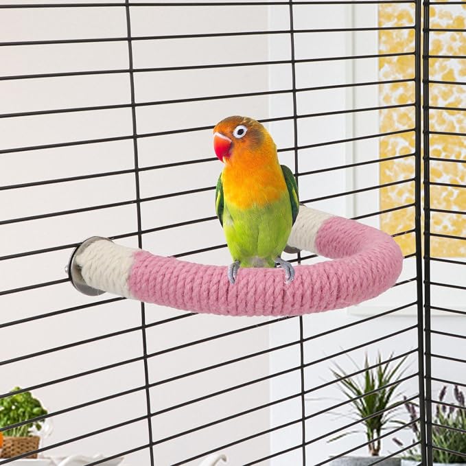 Hypeety Bird Perches Parrot U Shape Natural Wood Hemp Rope Stand Perch Bird - Image 7