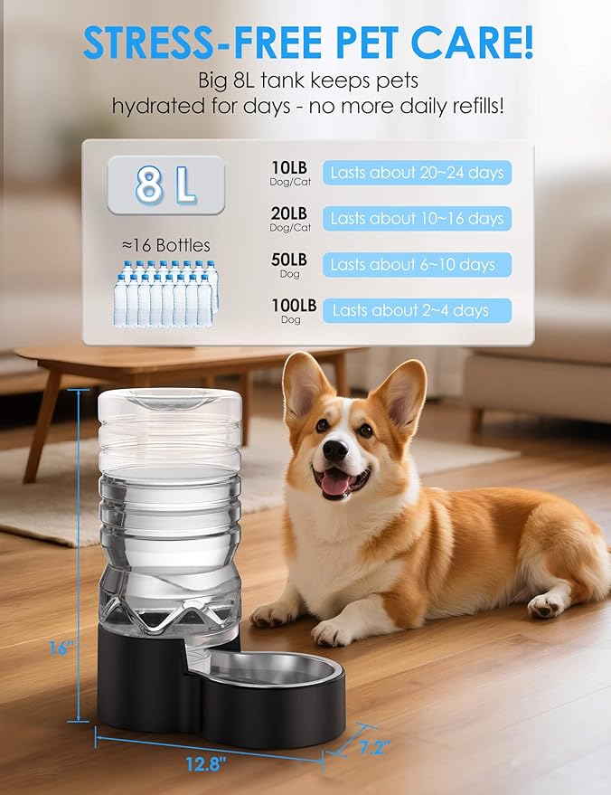 2.1 Gallon Automatic Dog Water Dispenser【Wide Mouth - Image 2