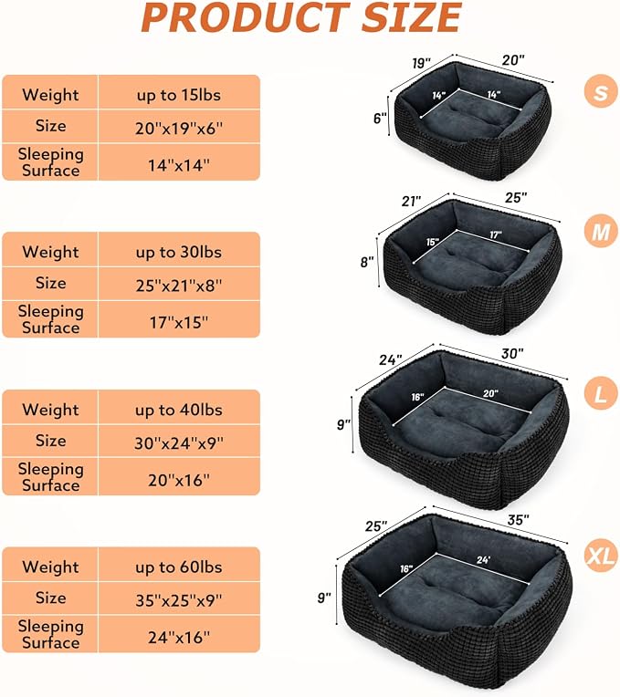 MIXJOY Large Dog Bed for Large Medium Small Dogs, Rectangle Washable Orthopedic - Image 6