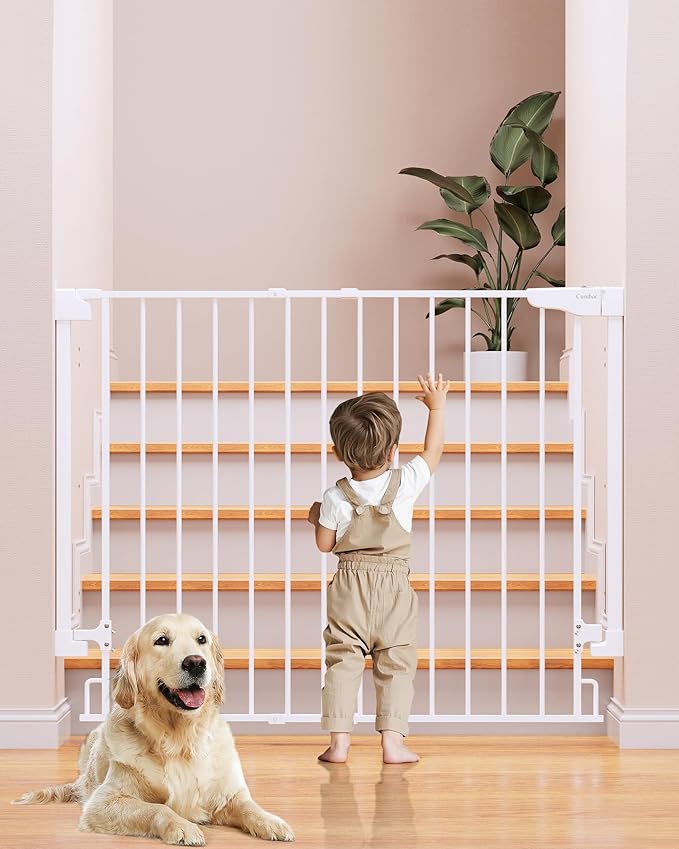 Cumbor 34" Extra Tall No Bottom Bar Baby Gate by Cumbor