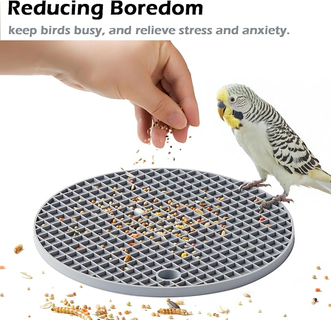 2Pcs Bird Foraging Toys Puzzle, Bird Slow Feeder Mats, Interactive Parrot - Image 3