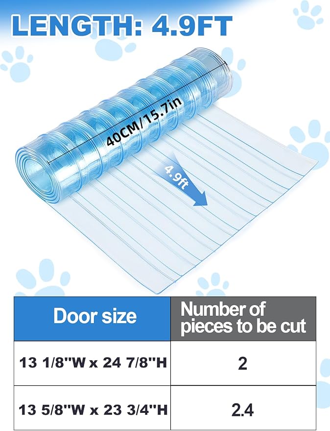 MEWTOGO 15.7 in x 4.9 ft Dog Door Replacement Flaps - Image 4