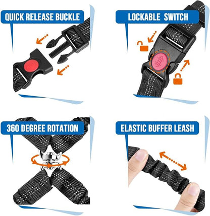 Dog Seat Belt for Car, Dual Pet Vehicle Headrest Restraint Safety Seatbelt - Image 4