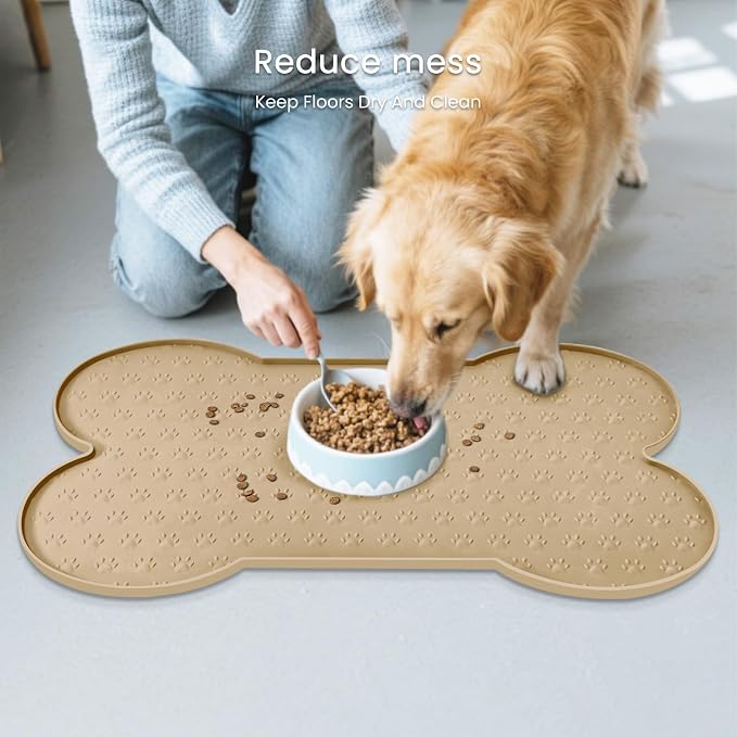 Dog Food Mat Anti-Slip Silicone Dog Bowl Mat Thicker Pet Placemat Waterproof - Image 8