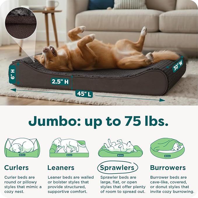 FurHaven Orthopedic Dog Bed for Large Dogs, Luxe Lounger Contour Mattress - Image 3