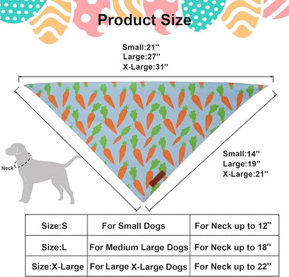 ADOGGYGO Easter Dog Bandanas 2 Pack, Reversible Bunny Carrot Print Puppy Scarf - Image 4
