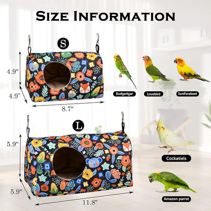 Bird Warm Bed Sleeping Nest House Snuggle Hanging Hut Hammock Hideaway Cave - Image 2