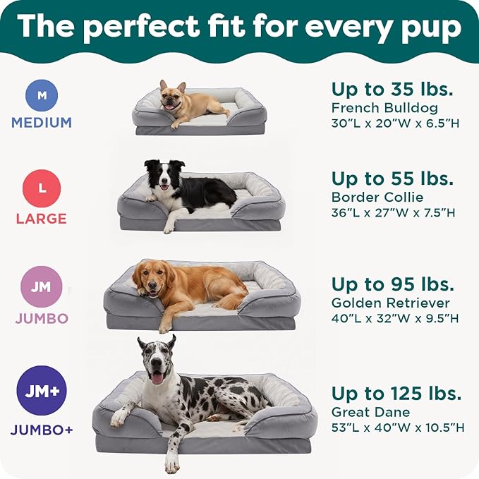Furhaven Memory Foam Dog Bed for Medium/Small Dogs w/ Removable Bolsters & - Image 6