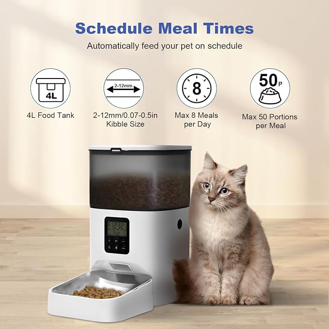 Automatic Cat Feeder, 4L Cat Food Dispenser - Image 2