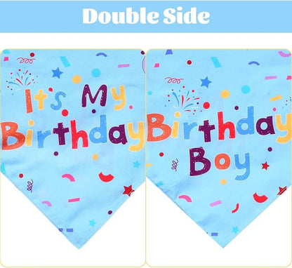 hoyuwak Dog Birthday Party Supplies Girl Boy Dog Birthday Bandana Bow Hat - Image 3