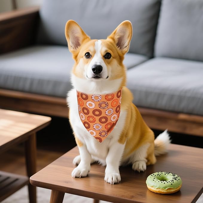 ADOGGYGO Dog Bandanas Boy Girl, Reversible Football Donuts Pet Scarf, Premium - Image 3