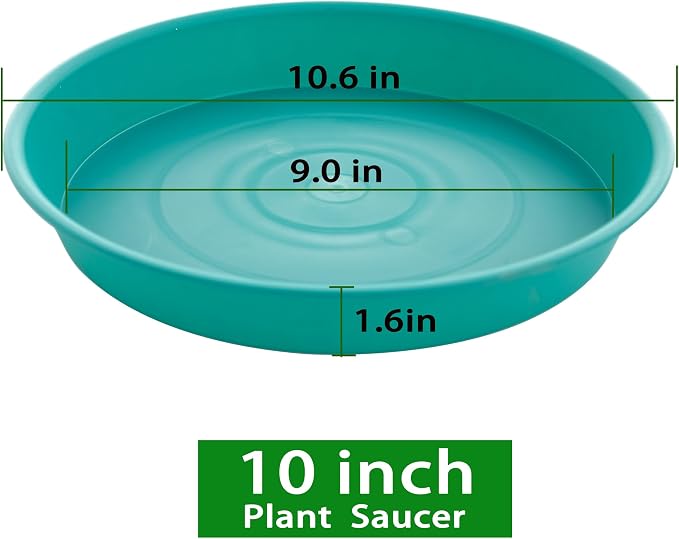 6 Pack of 10 inch Plant Saucer Blue, Heavy Duty Plastic Plant Saucer 10 inch - Image 2