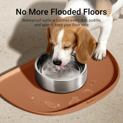 DownyPaws Dog Food Mats for Floors Waterproof, BPA Free Silicone Dog Bowl Mat - Image 3
