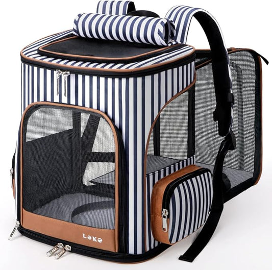 Lekereise Pet Carrier Backpack Expandable Cat Backpack by Lekereise