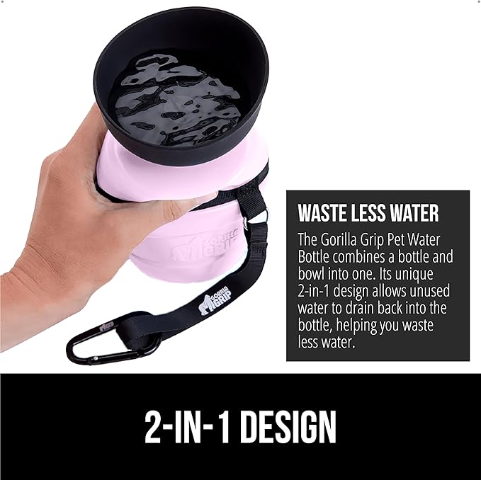 GORILLA GRIP Dog Water Bottle, Portable Water Bowl Dispenser - Image 3