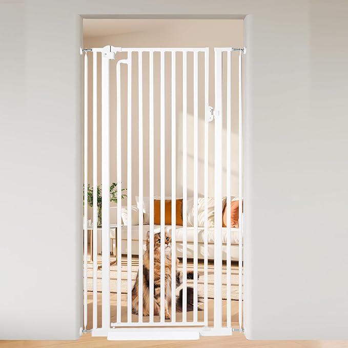 59“ Extra Tall Cat Gate for Doorway：29.4-33.4” Wide Pet Gate, Auto Close/One by Mudanku