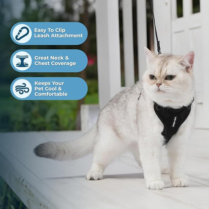 Voyager Escape-Proof Step-in Lock Cat Harness & 5ft Neoprene-Handle Leash Set - Image 5