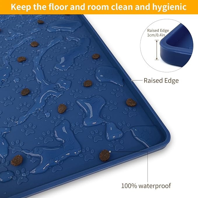 Ptlom Silicone Pet Placemat for Dog and Cat, Waterproof Non-Slip Pet Feeding - Image 6