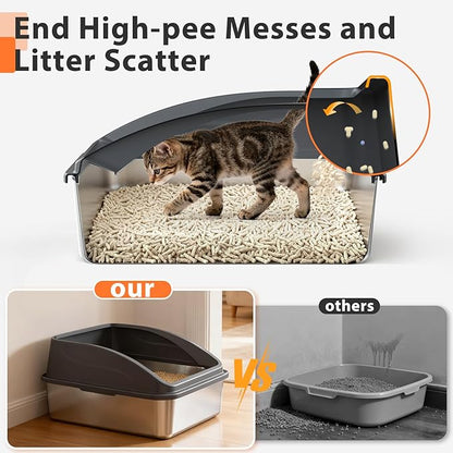 Stainless Steel Litter Box | Metal Kitty Litter Box - Image 2