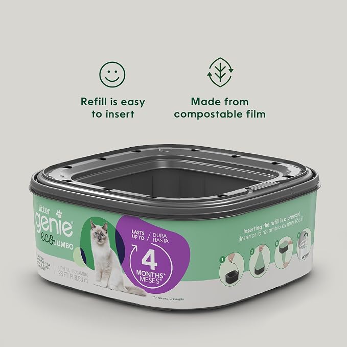 Litter Genie Eco Refills | Compostable Cat Litter Bags Jumbo 2-pack | Up to 4 - Image 9
