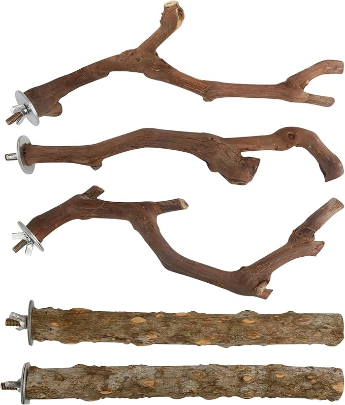 5 PCS Wood Bird Perches, Natural Grape Wood Branches - Image 6