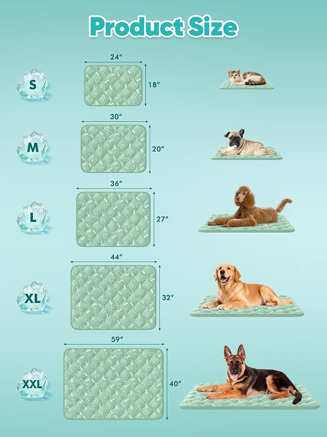 Rywell Dog Cooling Mat 2.0, Nature Green, Long-Lasting Cool - Image 7