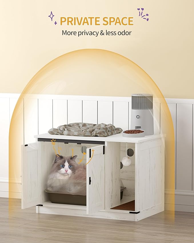 Cat Litter Box Enclosure, Hidden Litter Box Cabinet Furniture - Image 6