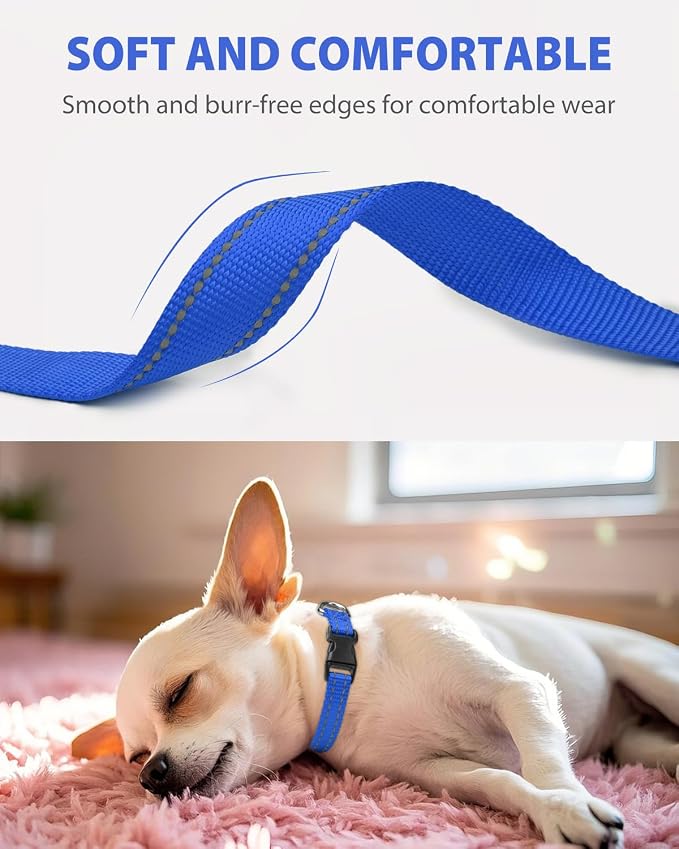 Joytale Small Dog Collar, Reflective and Adjustable Nylon Collar - Image 3