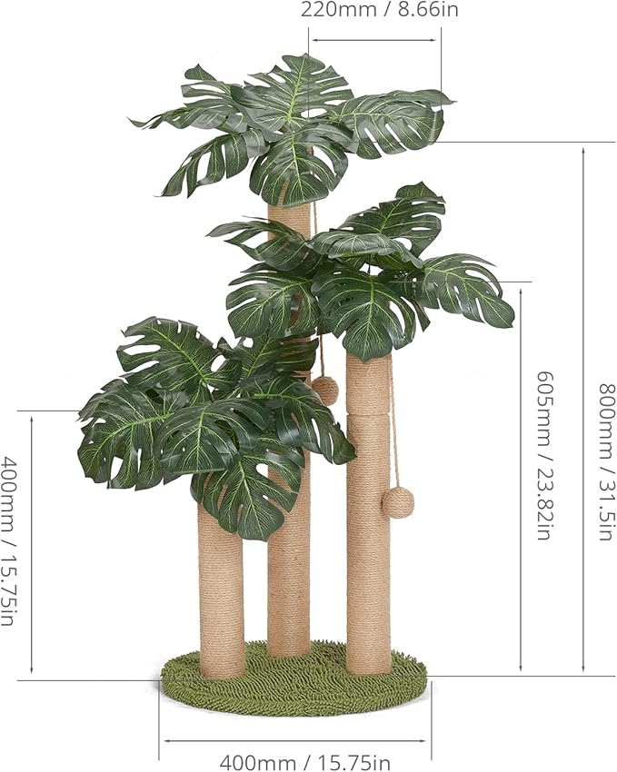 31.5Inch Cat Scratching Post, Cat Scratcher Tree - Image 3