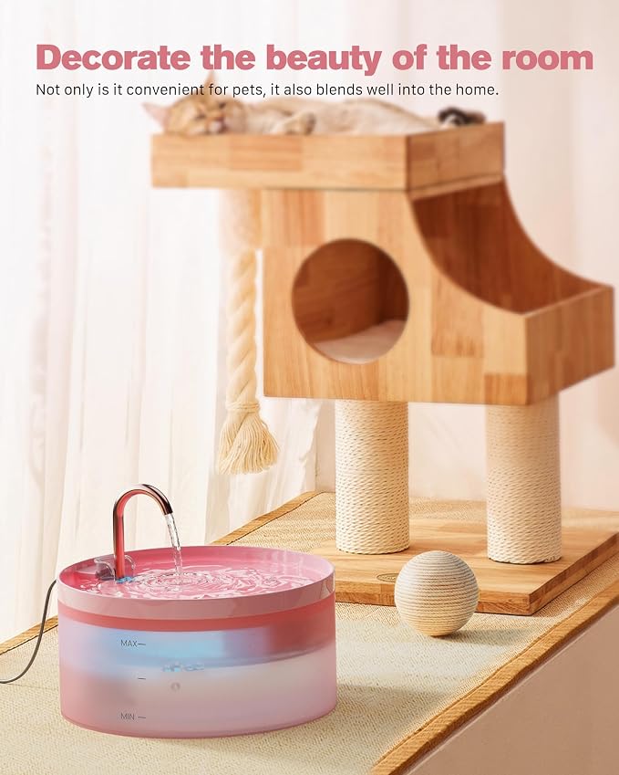 Pink Cat Water Fountain:with 6 Carbon Filters + 3 Sponge Filters - Image 2
