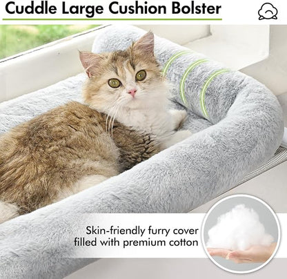 Cat Window Sill Perch with Large Bolster, Pet Hammock Bed - Image 3