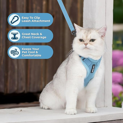 Voyager Escape-Proof Step-in Lock Cat Harness & 5ft Neoprene-Handle Leash Set - Image 5