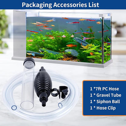 7ft Aquarium Gravel Vacuum Cleaner, Fish Tank Water Changer, Hand Pump Siphon - Image 7