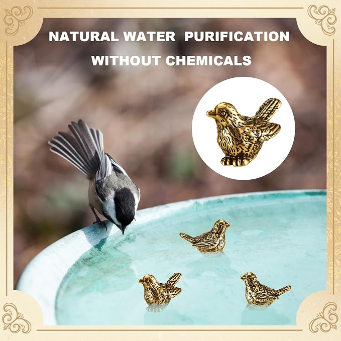 4 Pcs Mini Bird Shape Copper Bath Disk Ornaments Copper Bird Bath Purification - Image 5