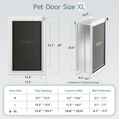 XL Pet Door for Wall Dog Door, 3-Flap XLarge Doggie Door for Exterior Wall - Image 6