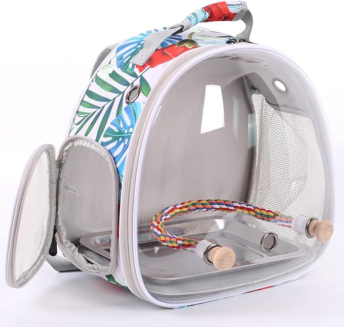 Bird Carrier Backpack with Rope Perch, Portable Bird Travel Carrier Backpack - Image 4