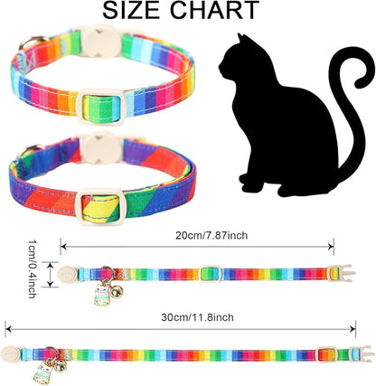 Cat Collar, 2 Pack LGBT Cat Collars Breakaway - Image 3