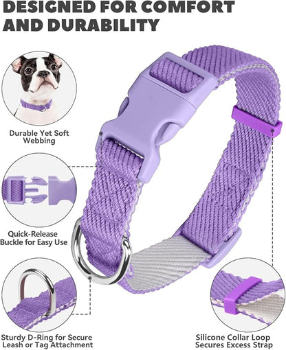 Dynmeow Soft and Breathable Cotton Dog Collar, Durable Adjustable Heavy-Duty - Image 7