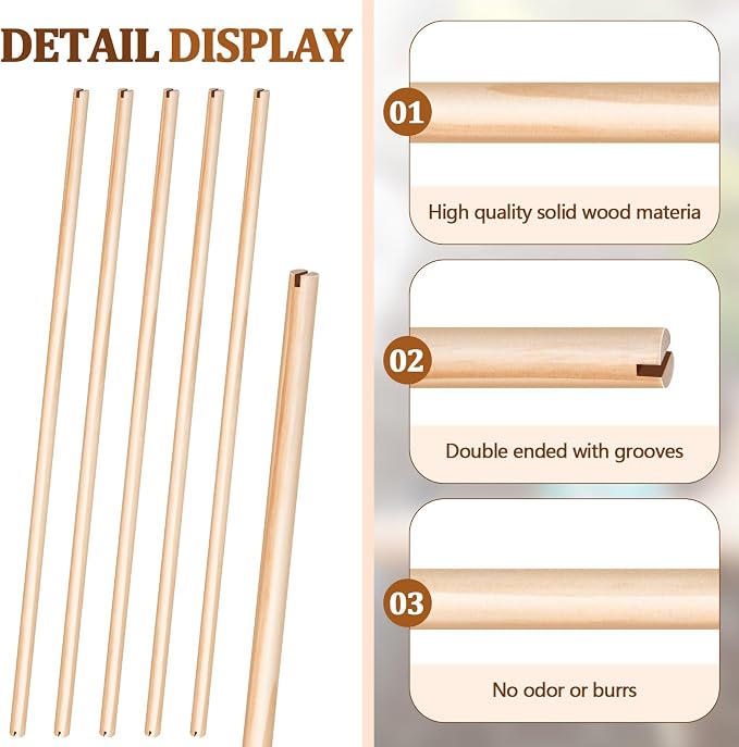 Sintuff 8 Pcs Bird Perches for Cage Accessories, Wooden Perch Rods Replacement - Image 3