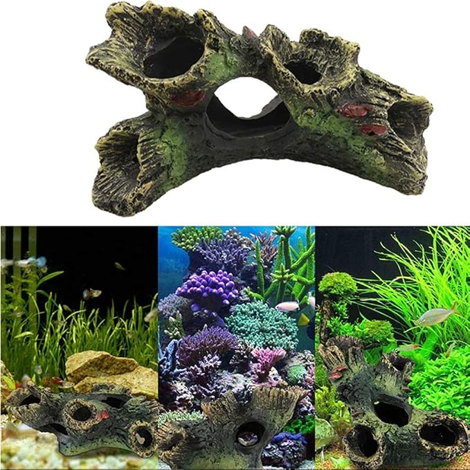 DoubleWood 2 PCS Decaying Trunk Betta Fish Driftwood Resin Crafts Ornament - Image 2