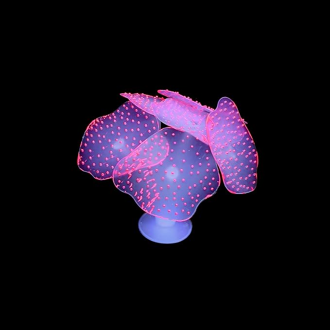 Lpraer 4 Pack Glow Aquarium Decorations Coral Reef Glowing Mushroom Anemone - Image 5
