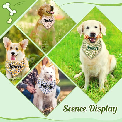 Personalized Dog Bandana with Embroidered Name, Custom Neckwear Dog Scarf - Image 6