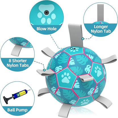 QDAN Dog Toys Soccer Ball, Tug of War Toy, Puppy Birthday Gifts, Water Toy - Image 6